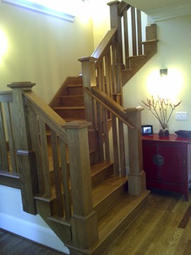 White Oak Traditional Staircase